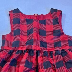 Charming Kids Formal Dress in Red and Blue Checkered Pattern